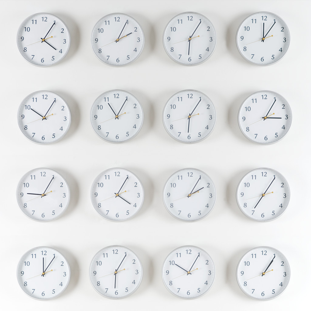Wall Clocks with Various Times
